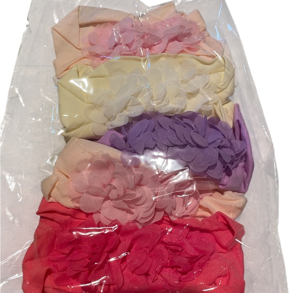 Set of 5 Multicolored Soft Headbands for Infants In Assorted Colors